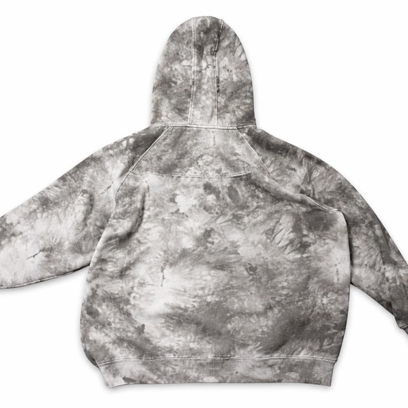 Balance Athletica Tie Dye Hoodie XL Gray White Pullover Fleece Sweatshirt - Picture 4 of 5